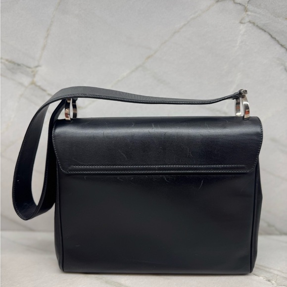 Salvatore Ferragamo Gancini Shoulder Bag in Black Calf Leather - Picture 2 of 12
